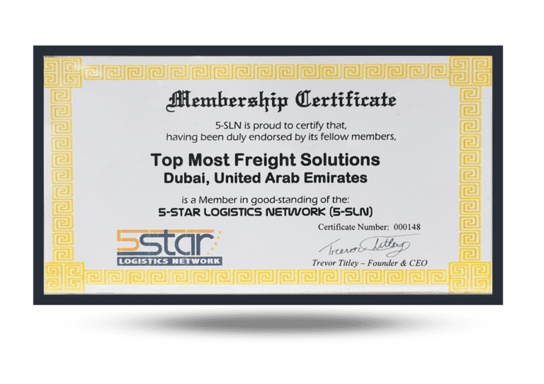 5star Logistics Network Membership Certificate